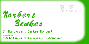 norbert benkes business card
